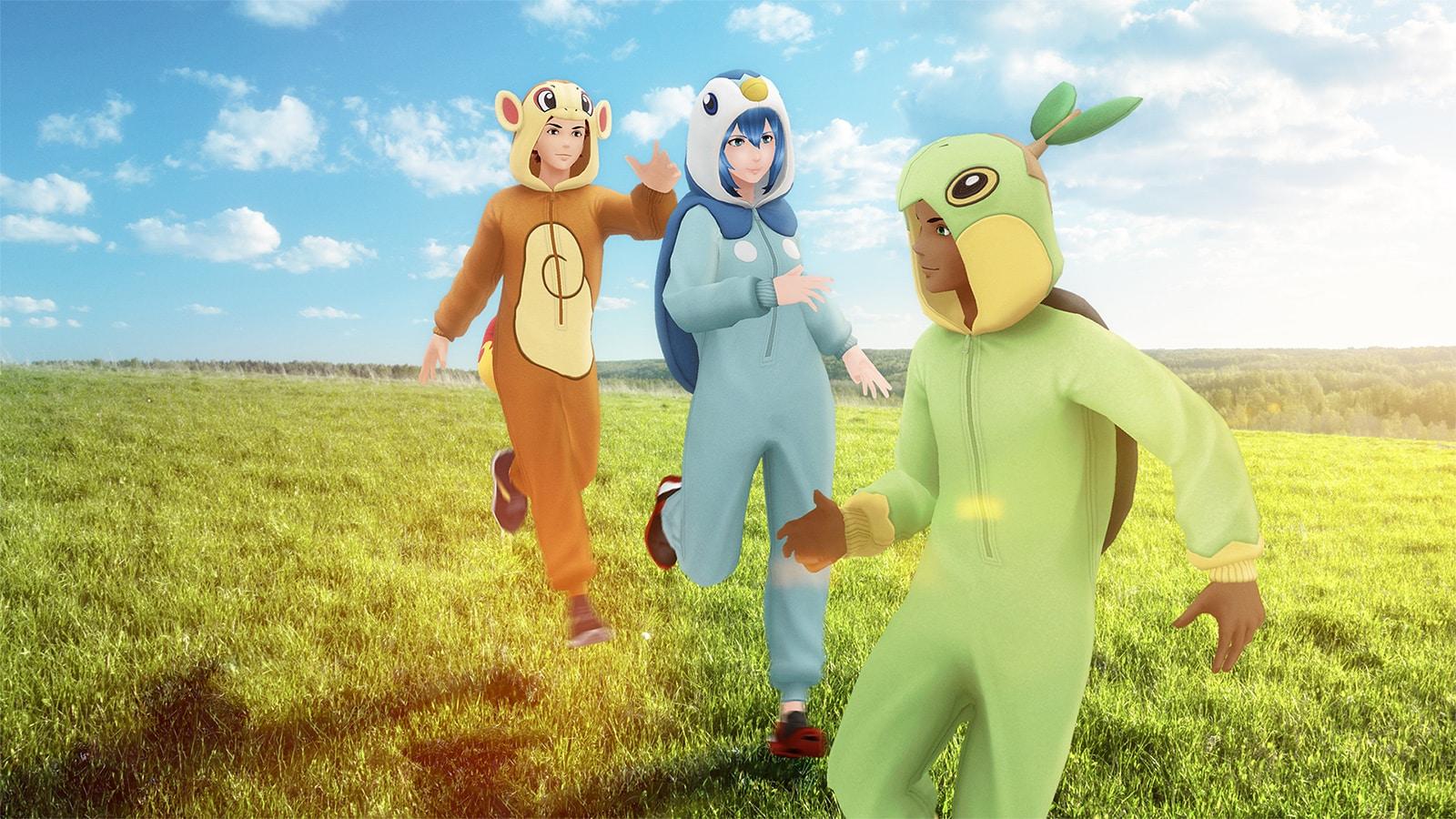 Trainers wearing BD & SP themed costumes in Pokemon Go