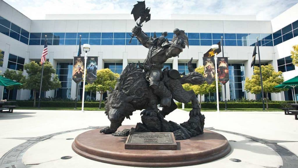 activision blizzard wow orc statue