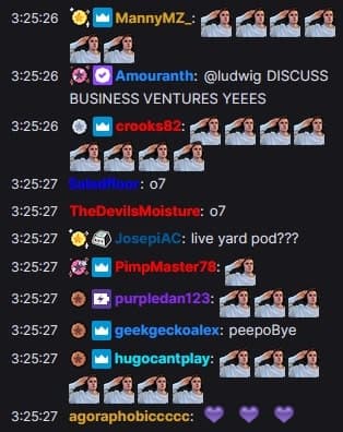 Amouranth in Ludwig's chat