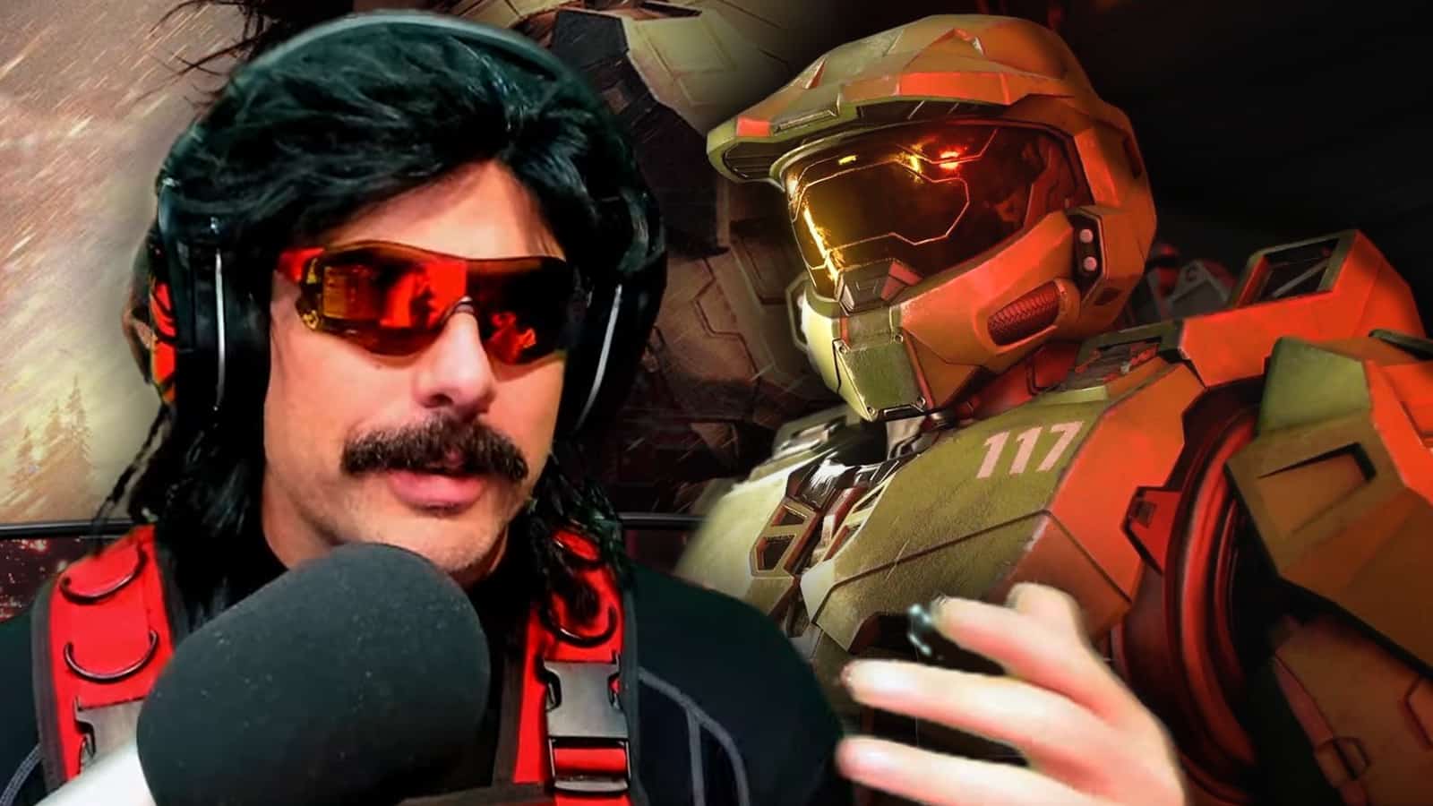 Dr Disrespect and Master Chief from Halo Infinite.