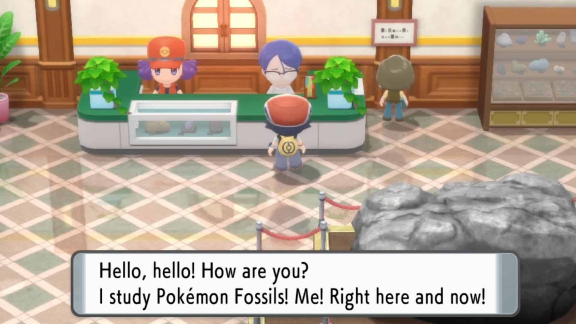 fossil pokemon at Oreburgh City museum