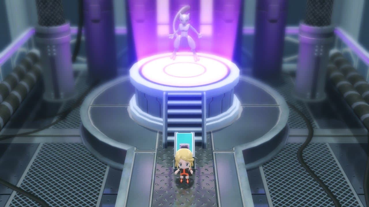 Pokemon Brilliant Diamond & Shining Pearl Genome room featuring Mewtwo