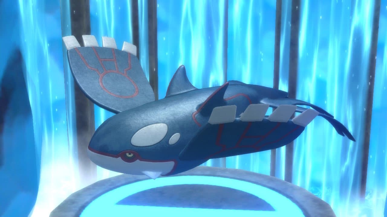 Pokemon Brilliant Diamond & Shining Pearl Kyogre in Oceanic Room screenshot