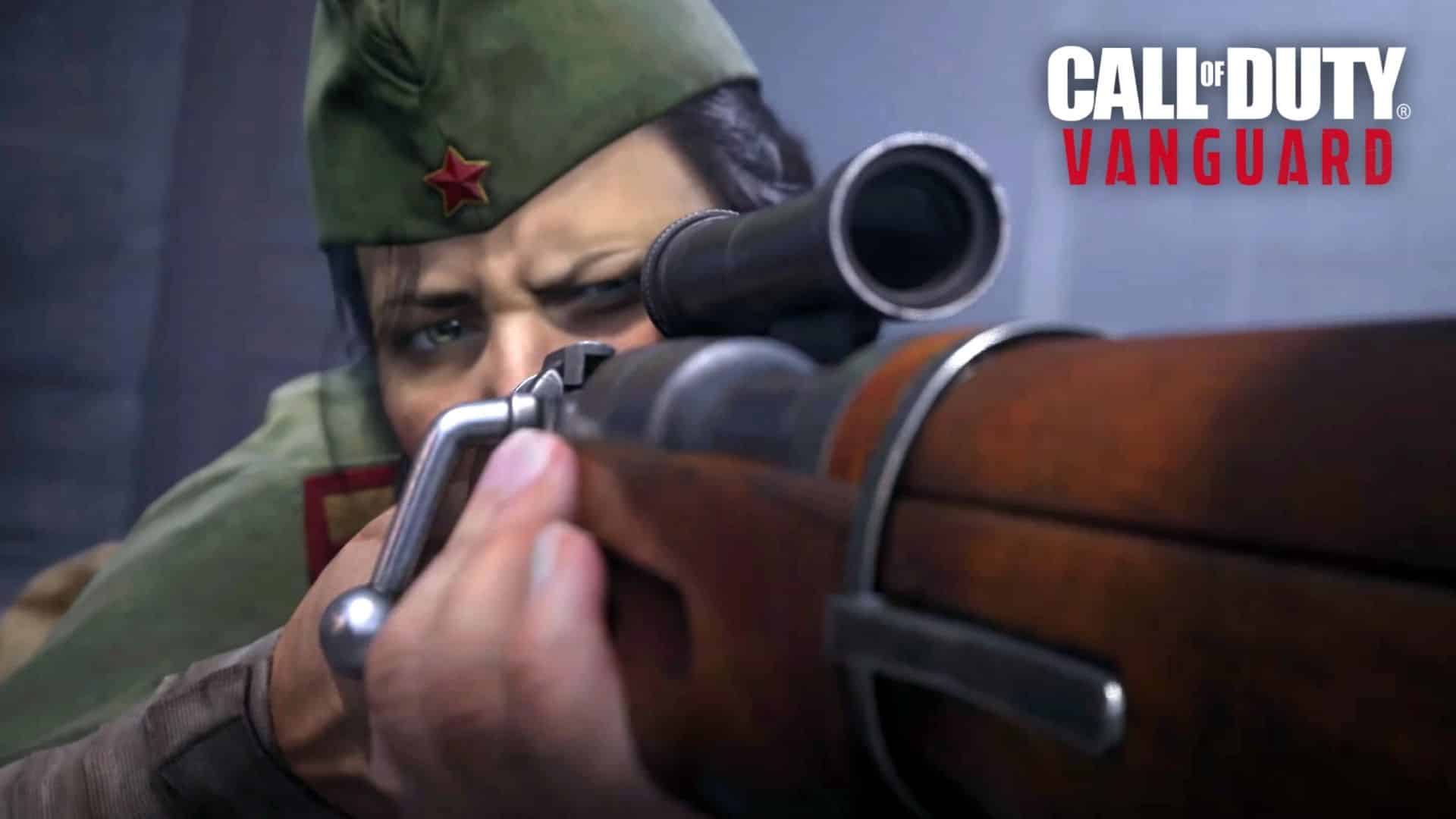 CoD Vanguard character aiming with a sniper