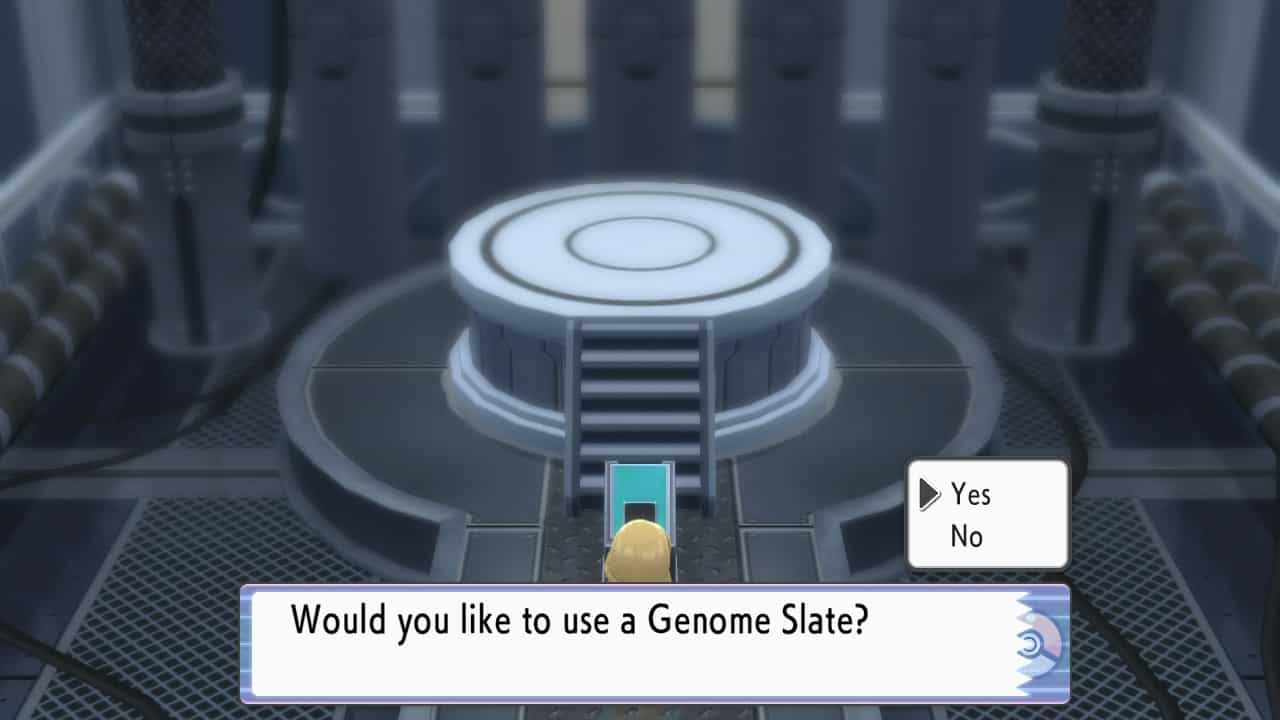 Pokemon Brilliant Diamond & Shining Pearl Genome Slate being used screenshot