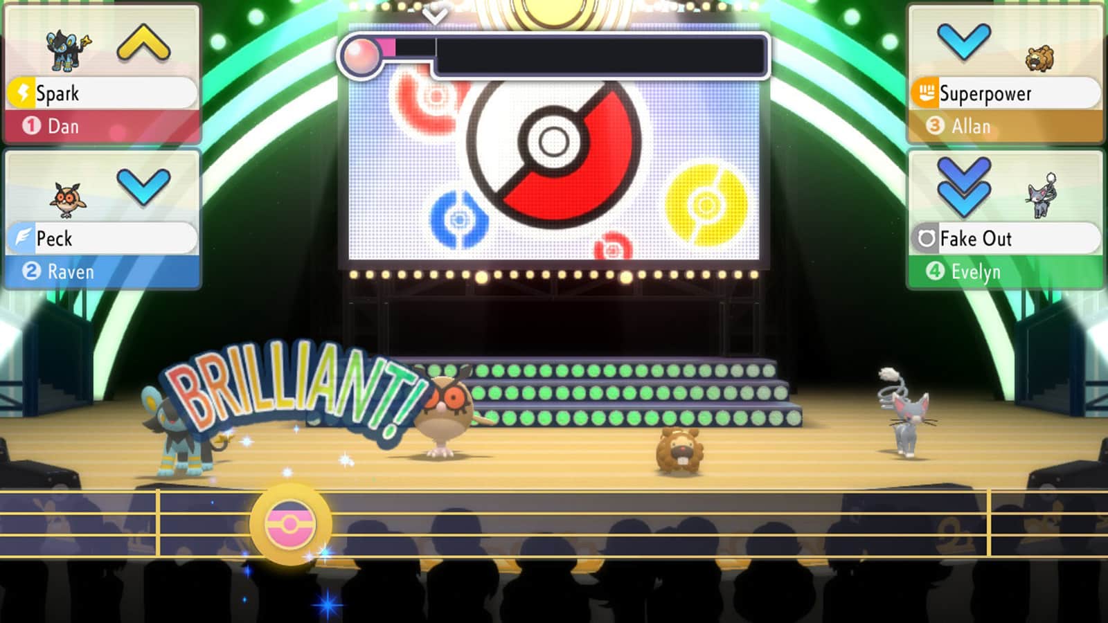 A Super Contest taking place in Pokemon