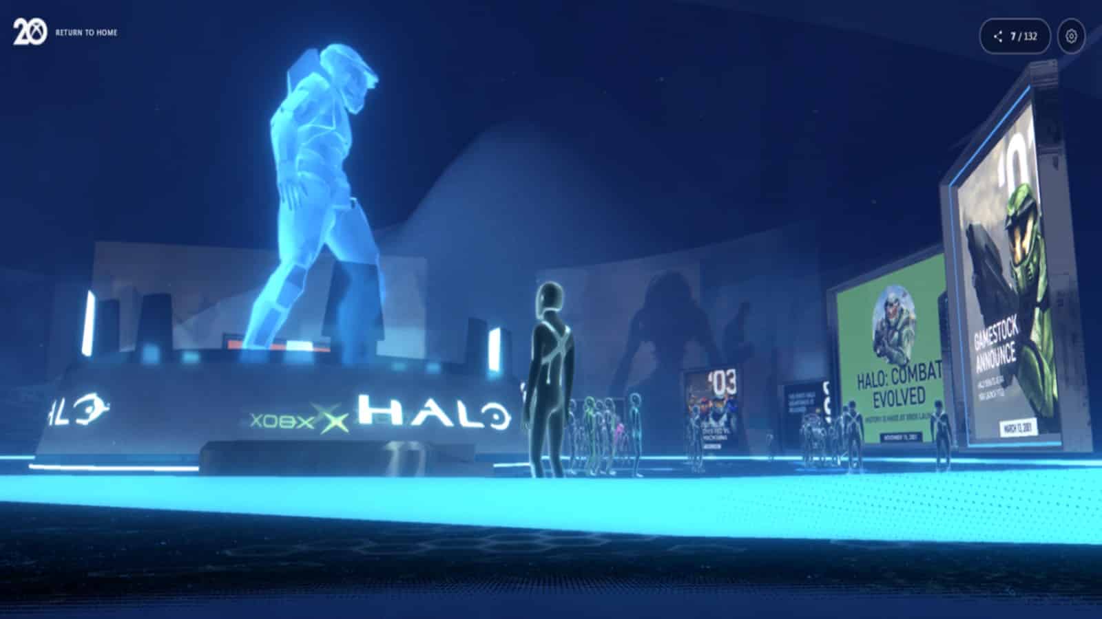The MAster Chief display in Xbox's new 20th Anniversary Museum feature