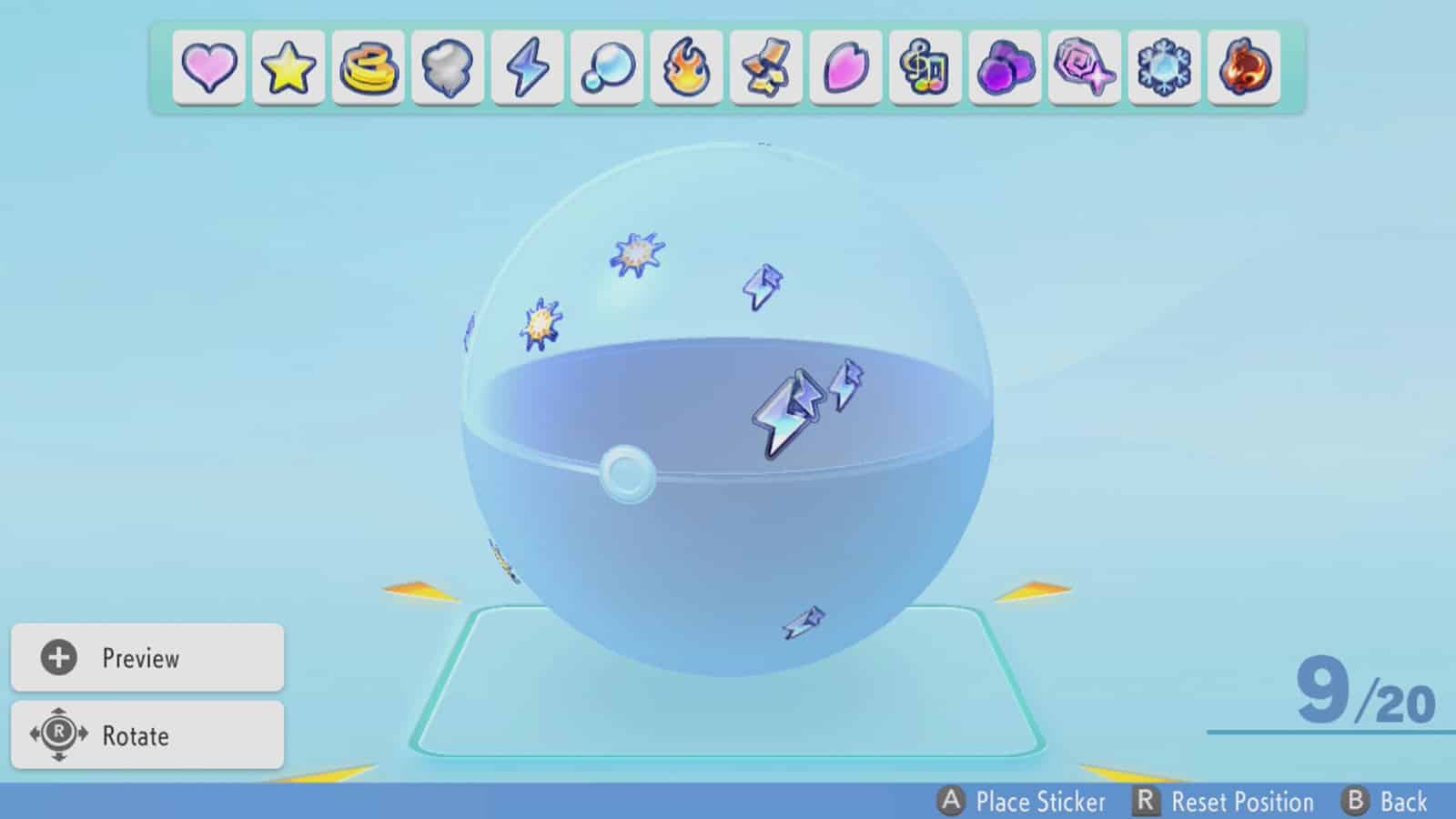 A Ball Capsule decorated with stickers for a Super Contest in Pokemon Brilliant Diamond and Shining Pearl