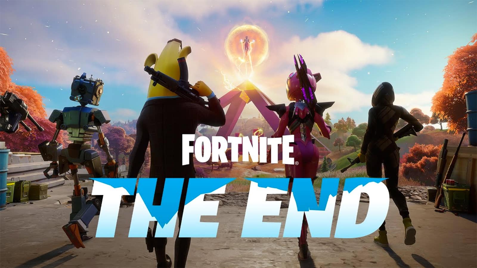 A loading screen teasing the end of Chapter 2 and the beginning of Fortnite Chapter 3