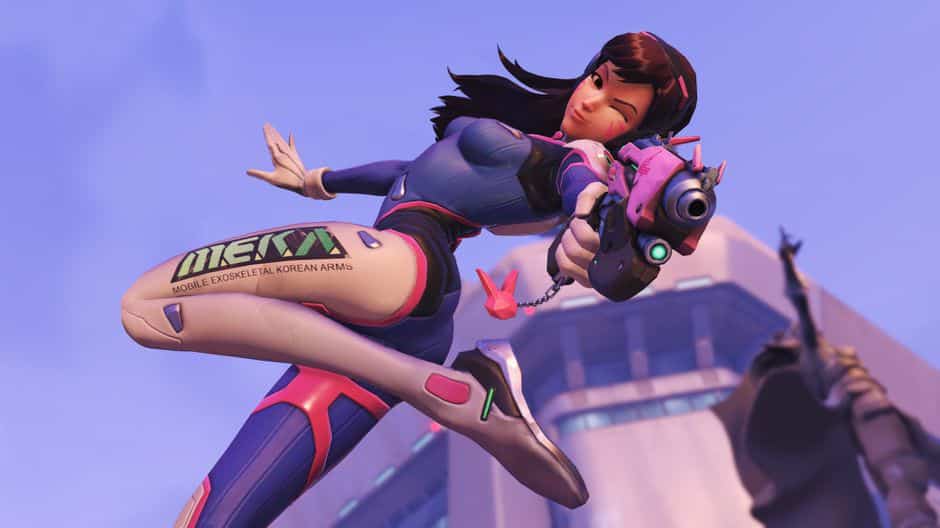 overwatch's d.va out of MEKA with bunny blaster