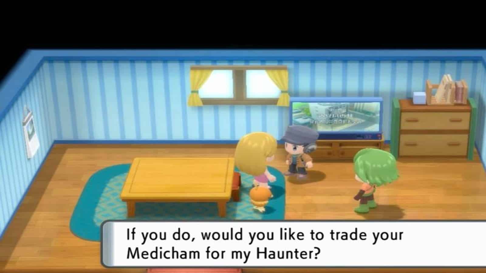 Mindy will trade players a Haunter holding an Everstone for the player's Medicham