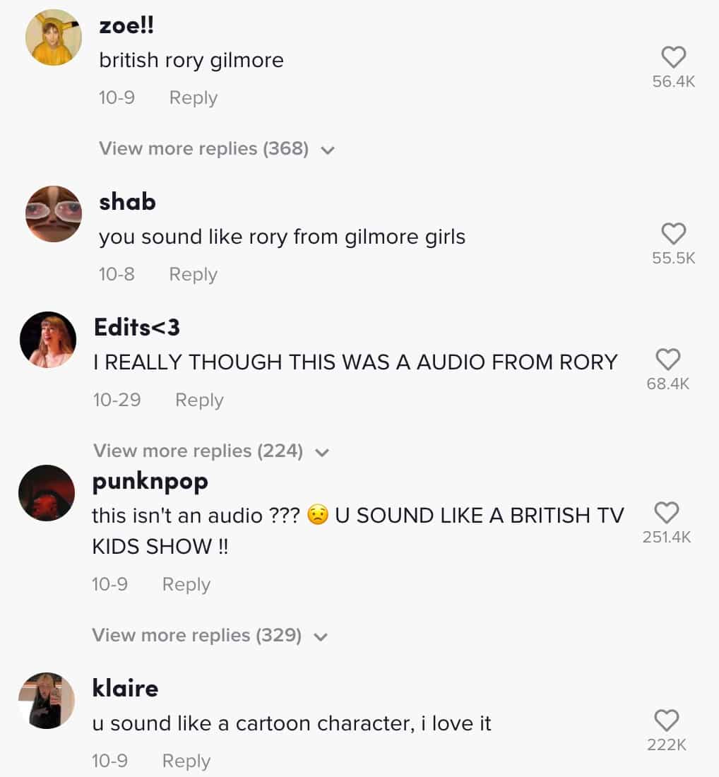 Comments on a viral TikTok