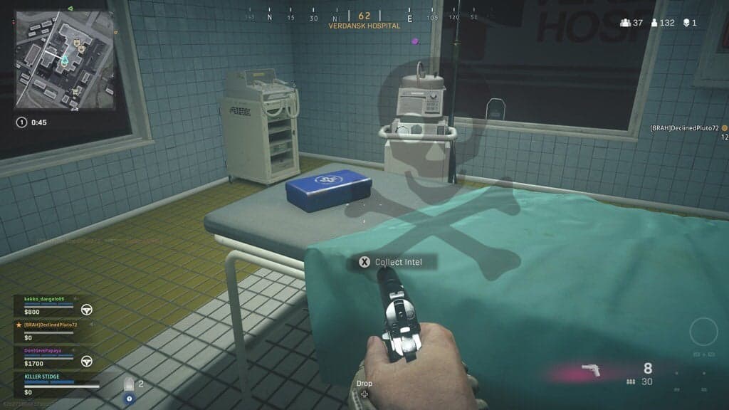 Warzone hospital bed intel