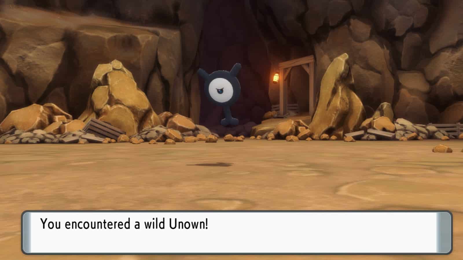 Unown as Pokemon number 114 appearing in the wild
