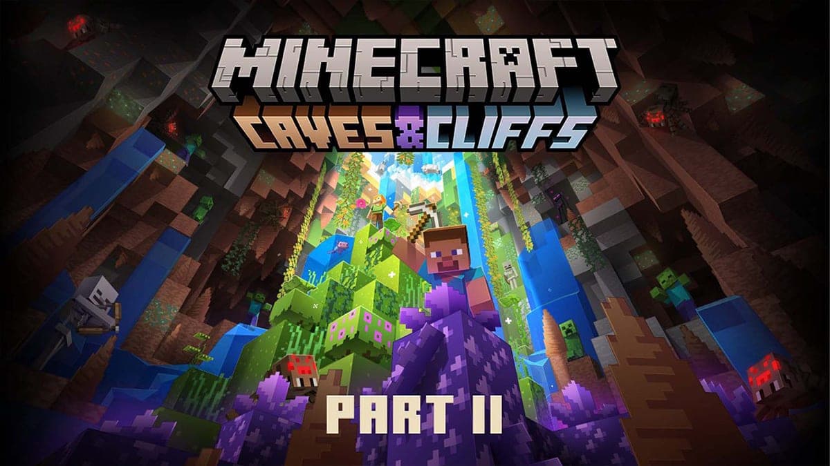 Minecraft caves & cliffs update key art