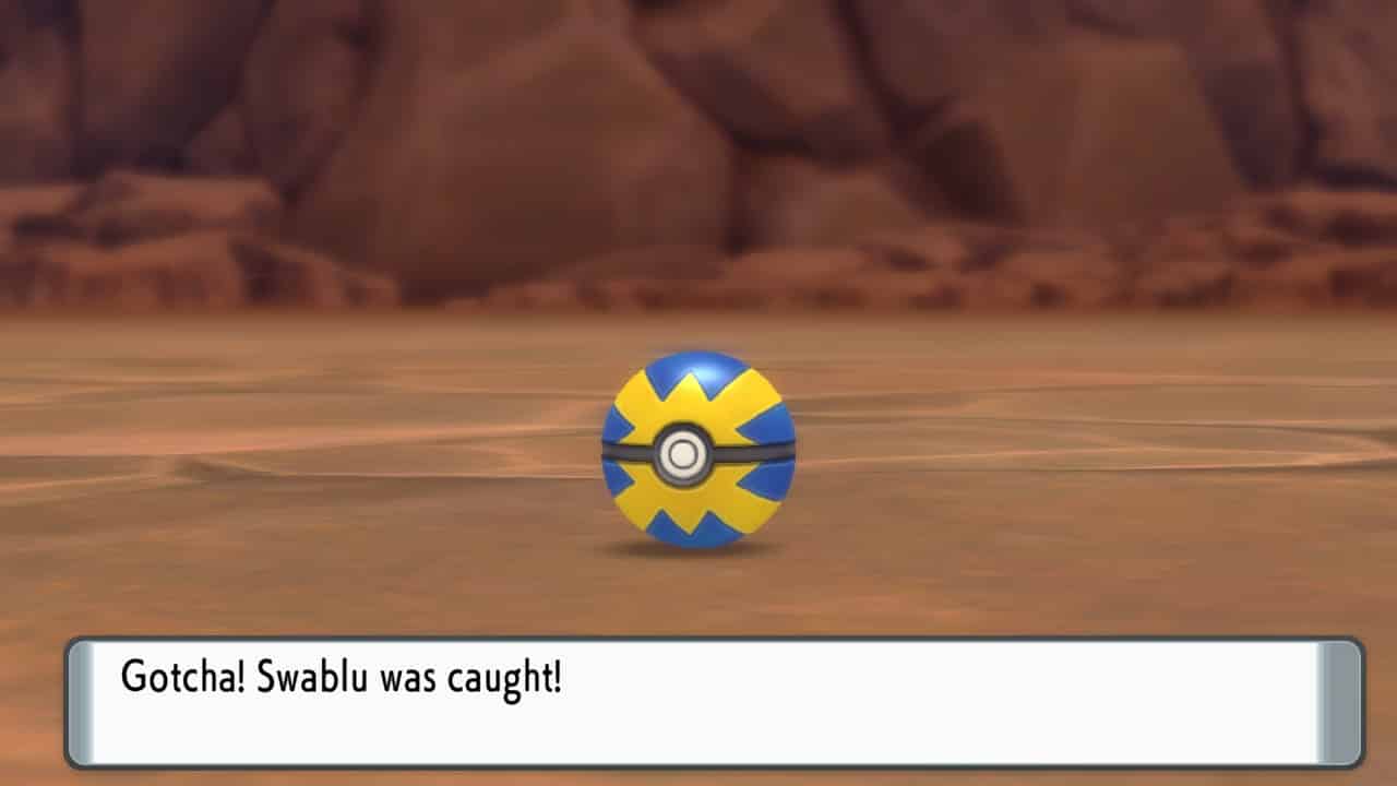caught swablu in pokemon bdsp