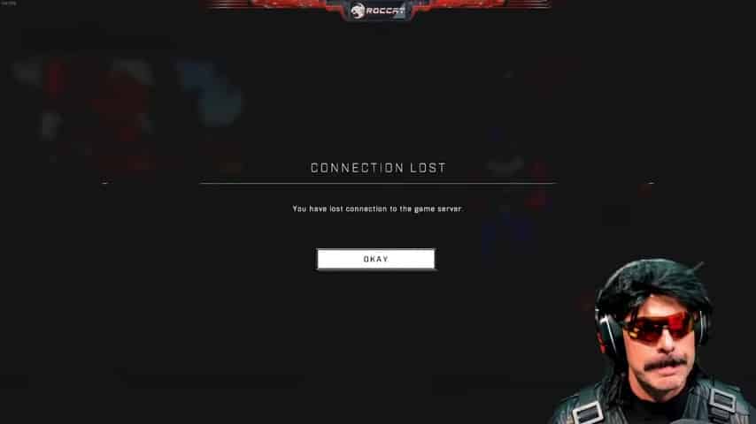 Doc was greeted with a "Connection Lost" error warning in-game.