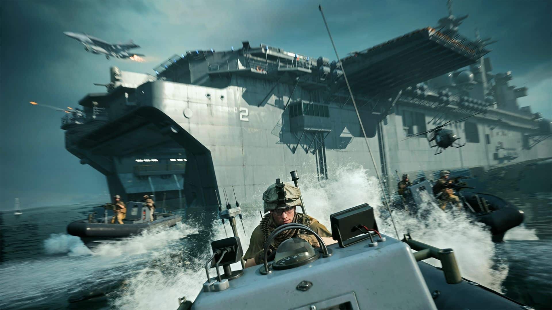 player operating boat in battlefield 2042
