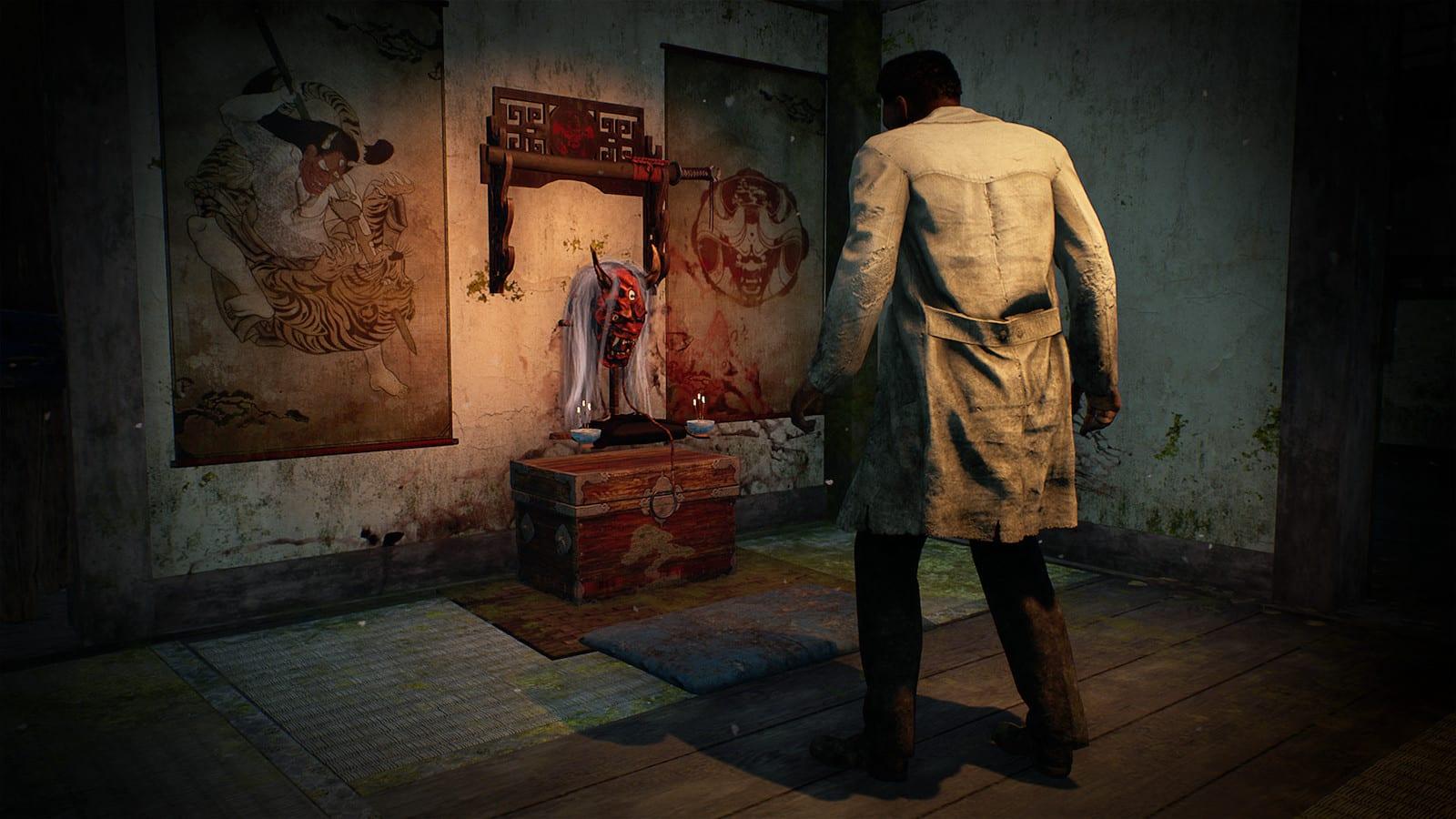 Dead By Daylight screenshot showing a character approaching an altar