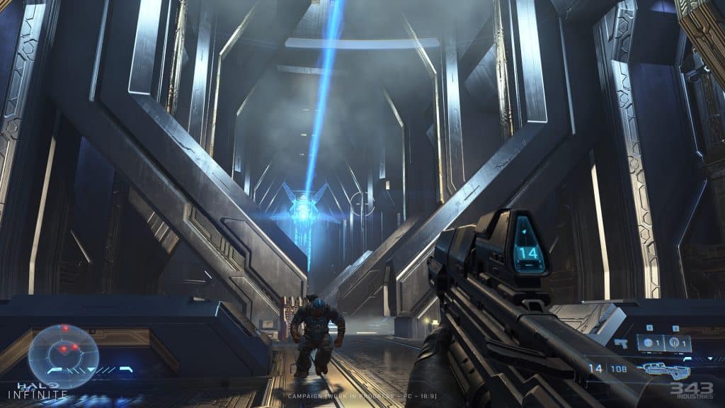 Halo Infinite screenshot showing a huge installation