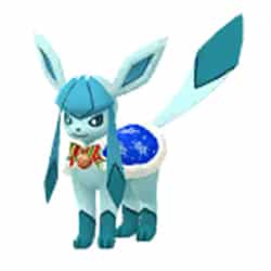 Glaceon wearing a Holiday costume