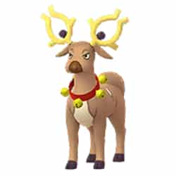 Stantler wearing a Holiday costume