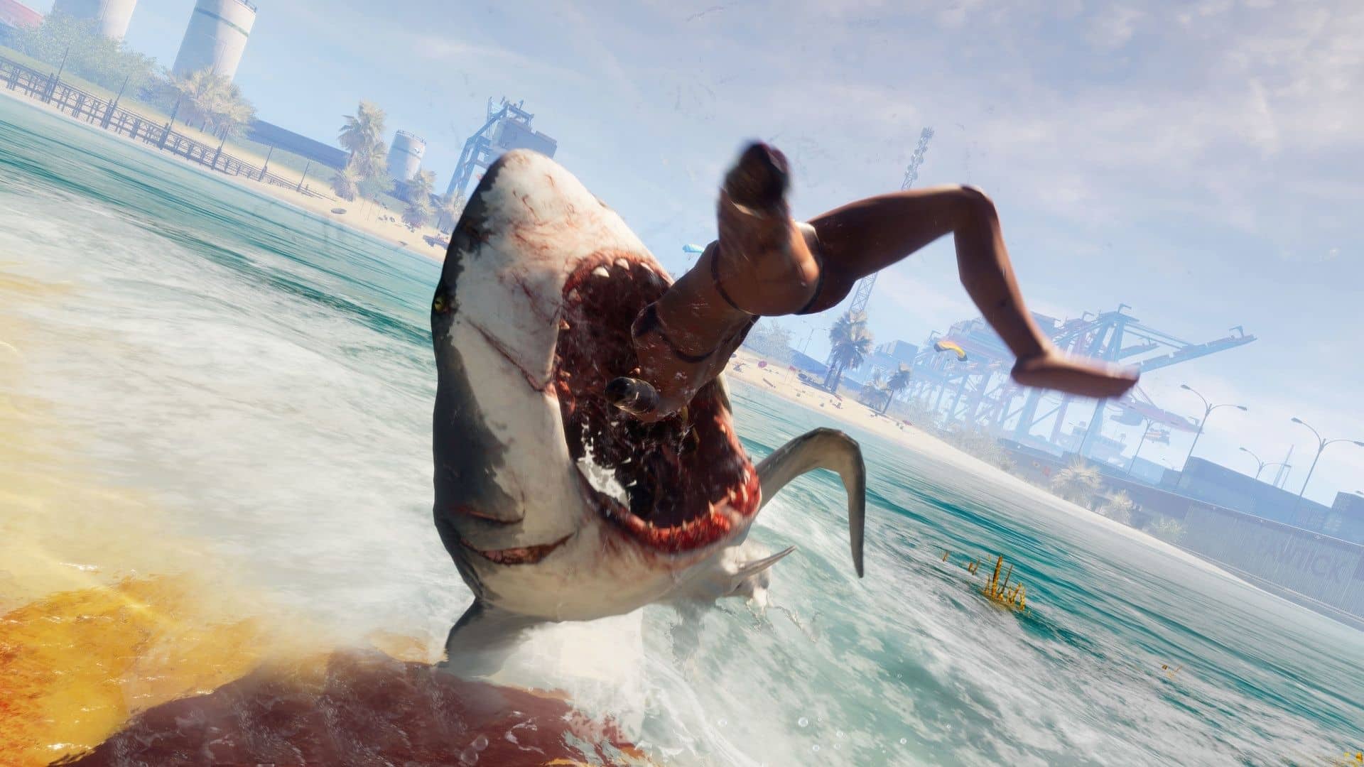 shark eating a person in maneater