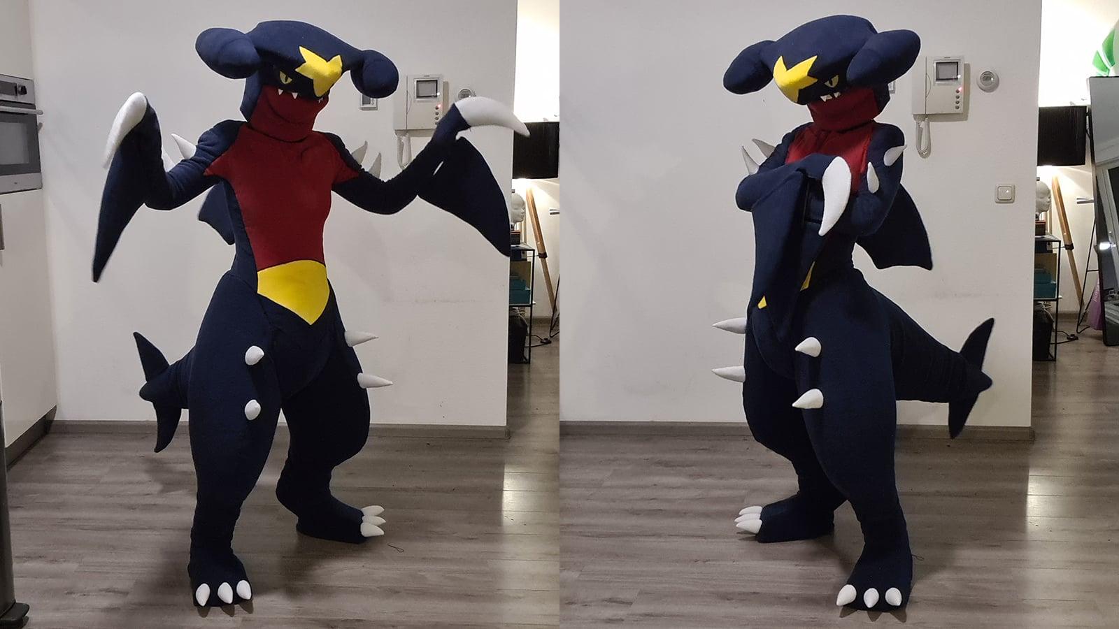 Pictures of Willow Creative's Garchomp cosplay from Pokemon Brilliant Diamond and Shining Pearl