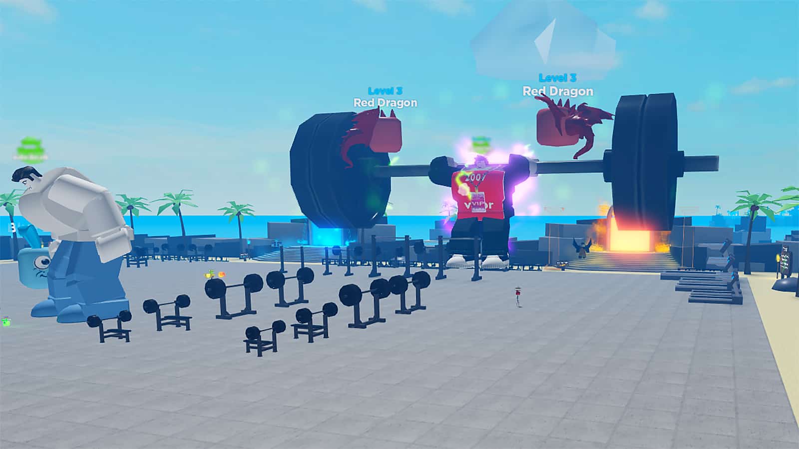 An image of a player in Roblox Muscle Fighters