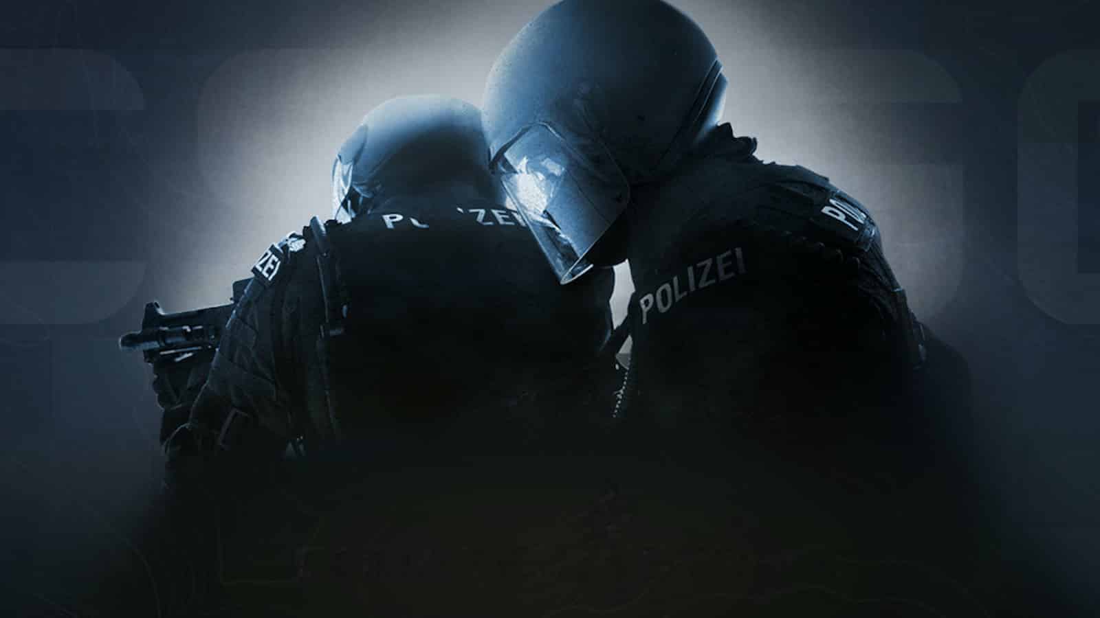 best csgo keybinds two police soldiers stand against a black and white backdrop