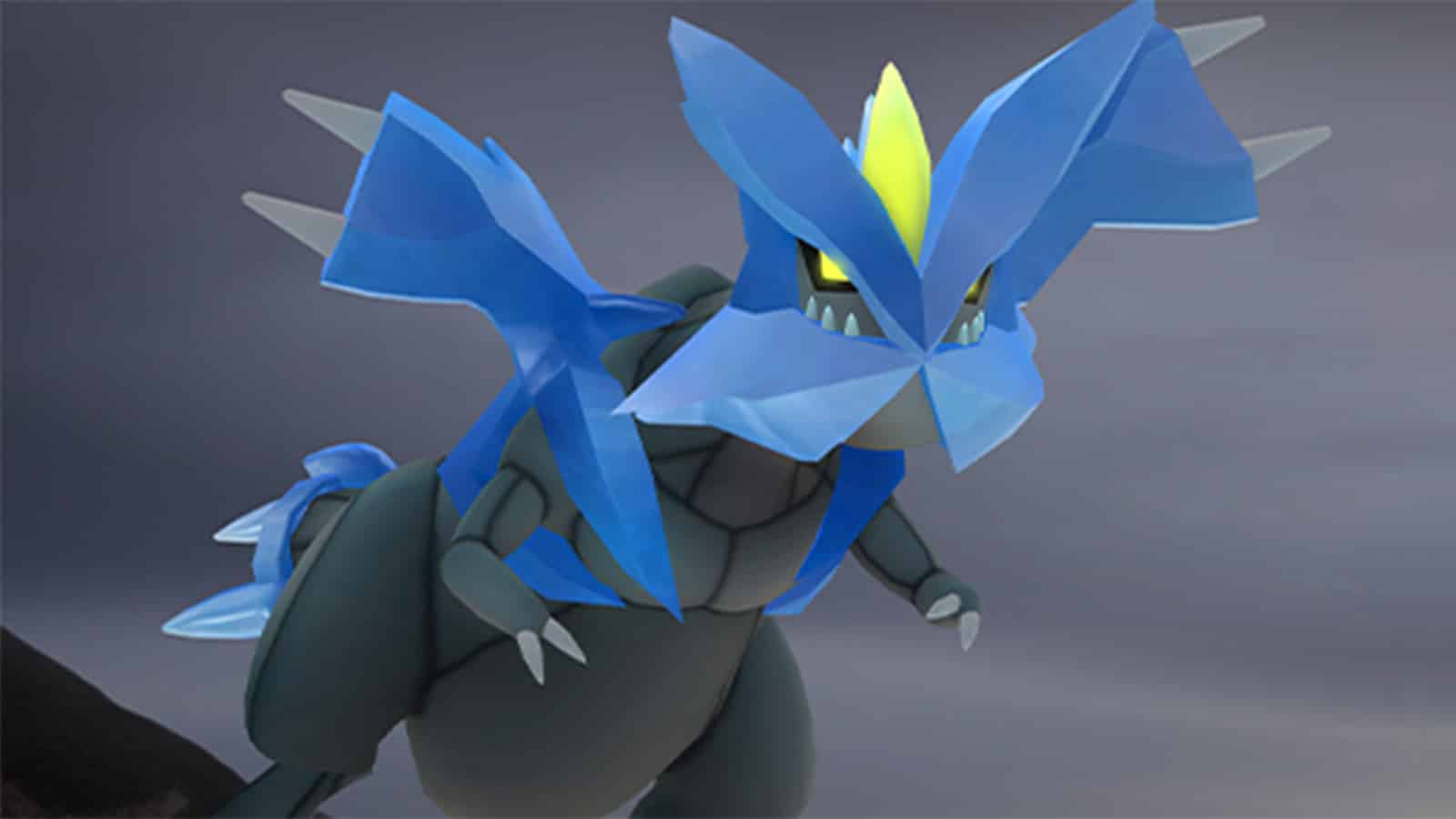 Kyurem appearing in a 5-Star Raid battle in Pokemon Go