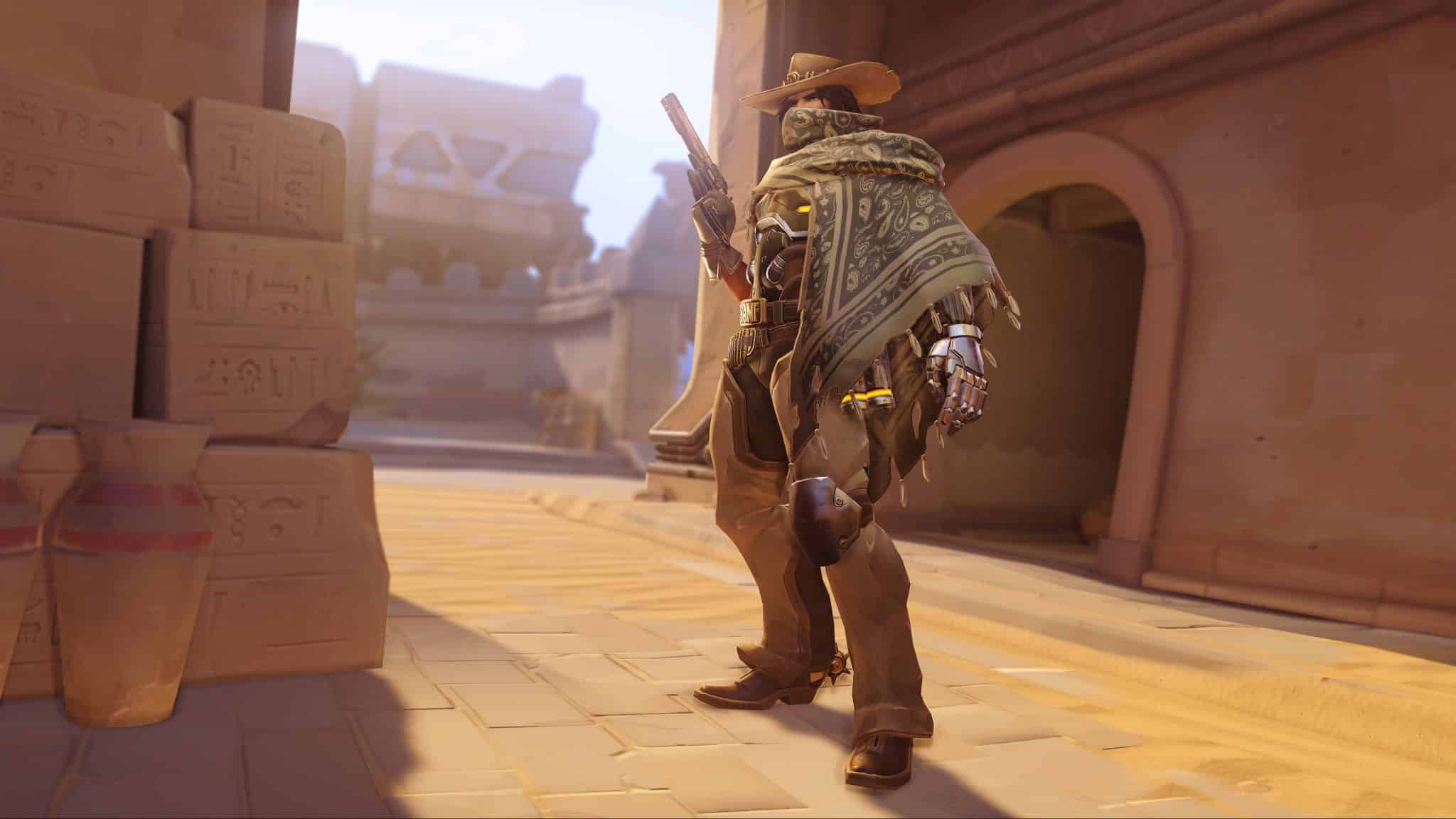 overwatch cole cassidy new blood skin on temple of anubis