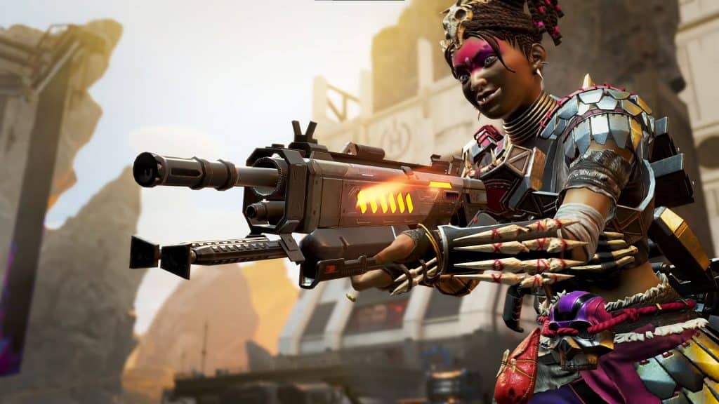 Rampart holding Rampage LMG in Apex Legends
