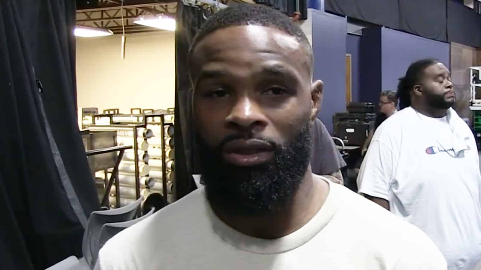 Tyron Woodley speaking to TMZ in post-fight intreview