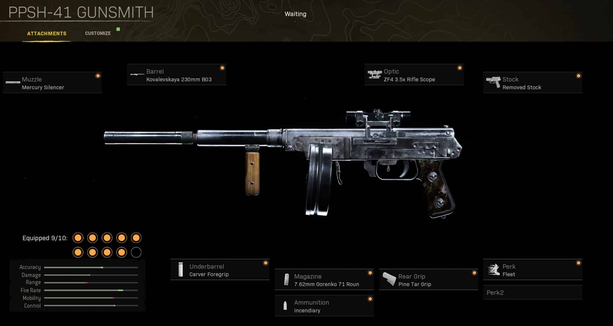 PPSH-41 Warzone preview screen