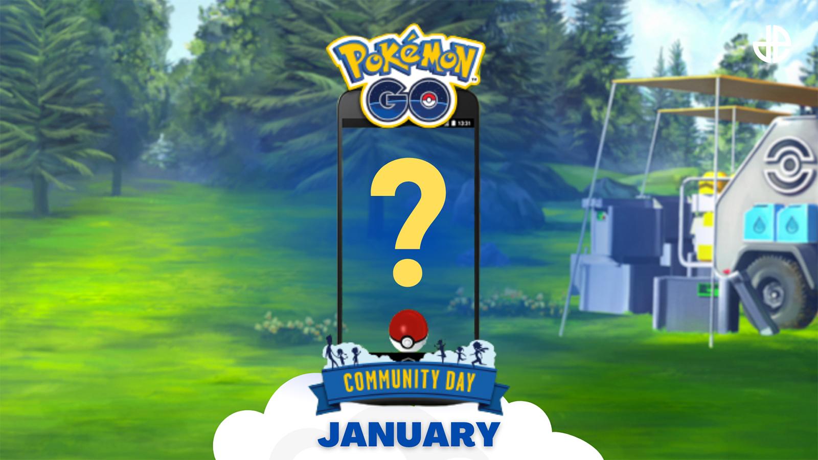 An image with the Pokemon Go logo above text reading January Community Day