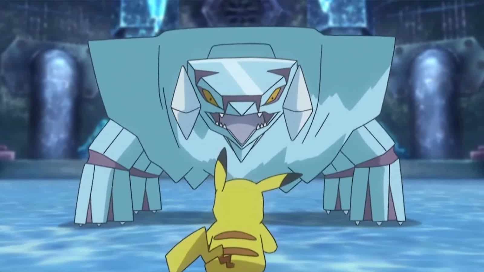 Avalugg appearing in the Pokemon anime with its best moveset