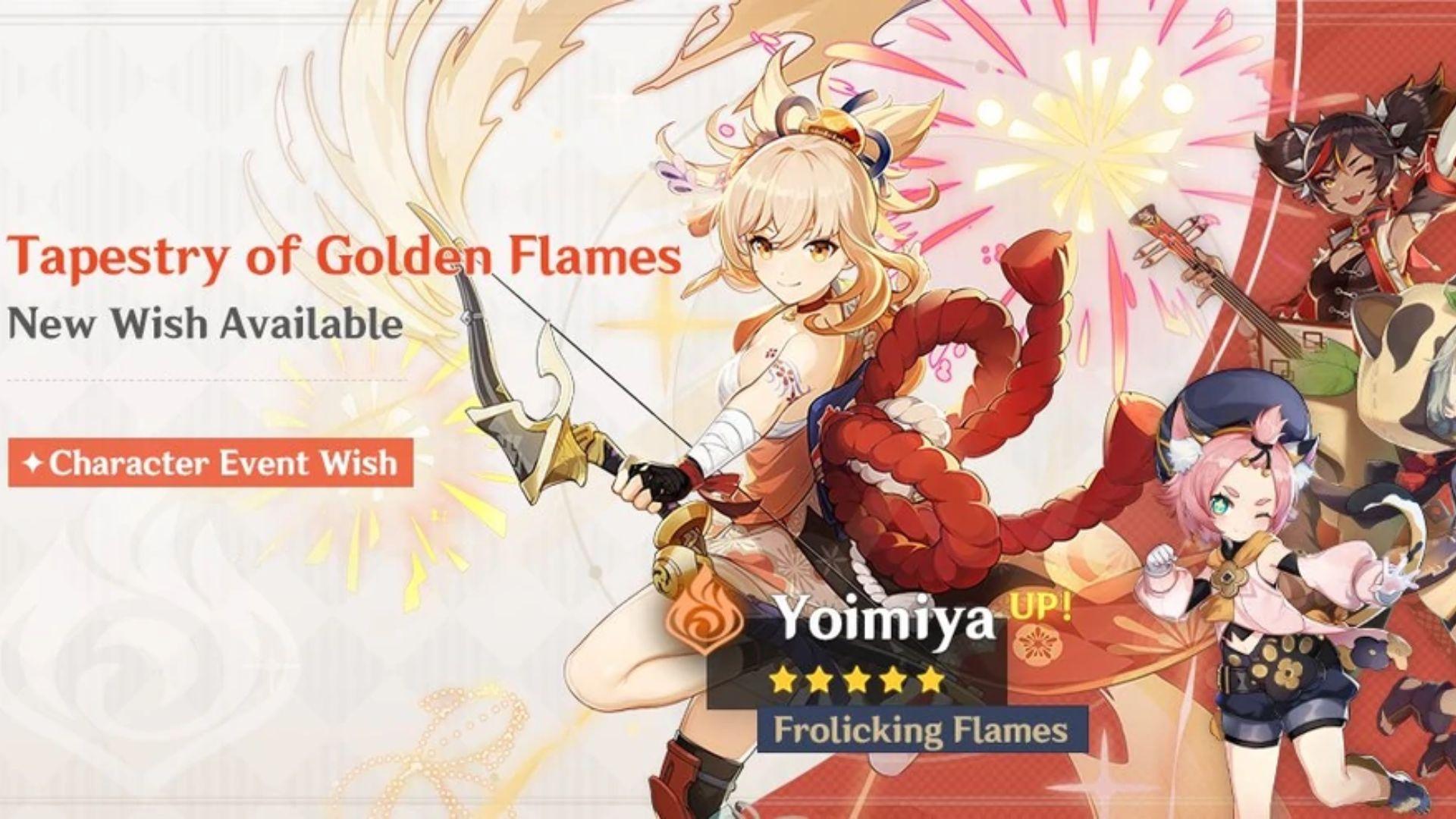 Tapestry of Golden Flames Yoimiya banner