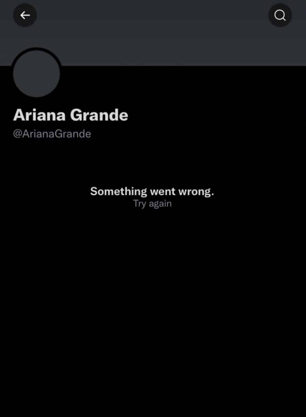 Ariana Grande Twitter account deleted