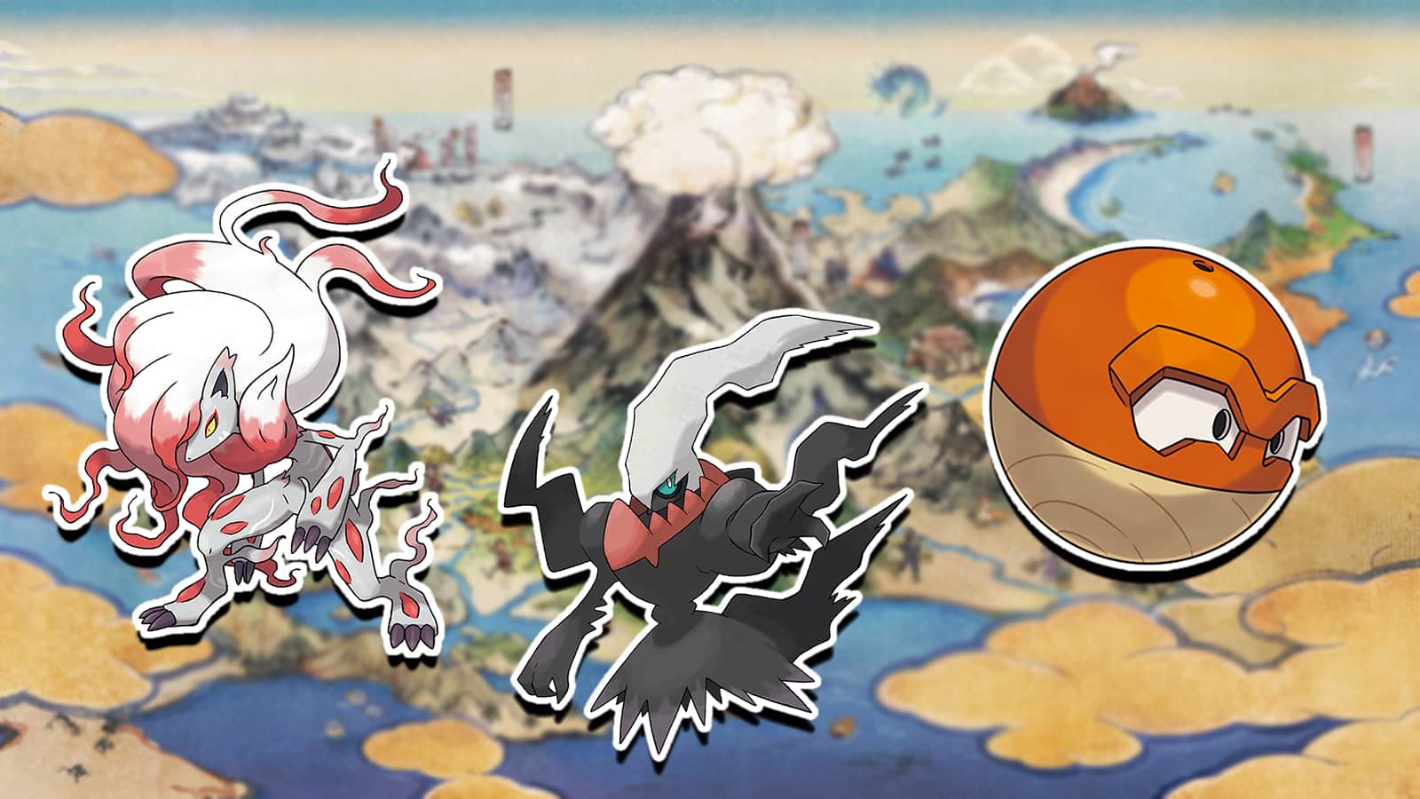 Pokemon Legends Arceus map with Darkrai