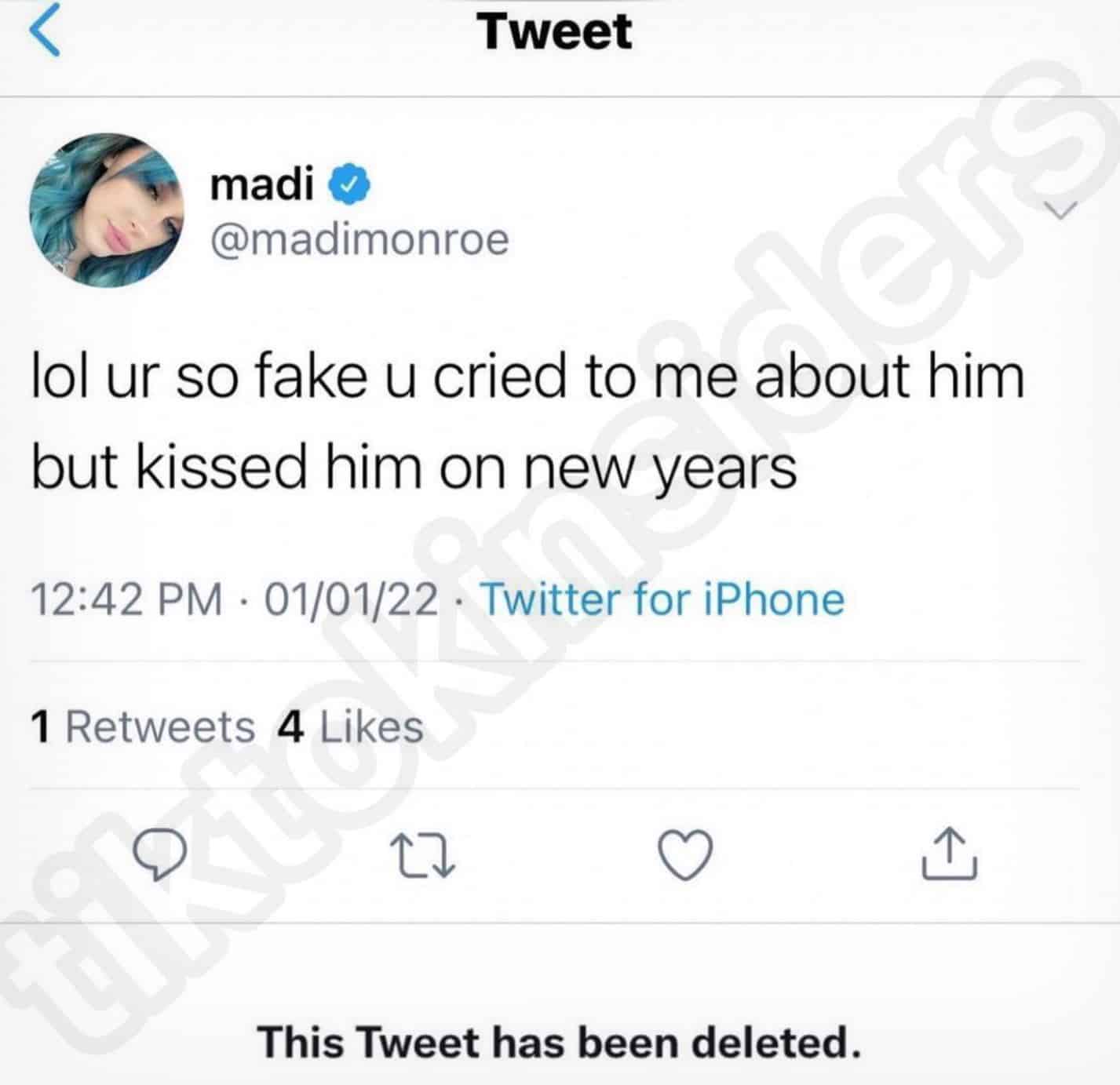 TikTokInsiders deleted Madi Monroe tweet