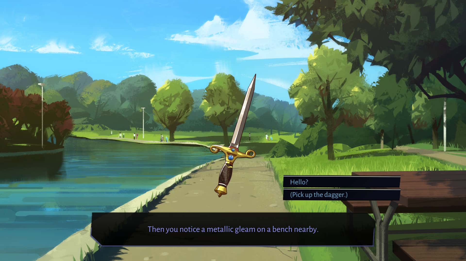 Boyfriend Dungeon screenshot showing a talking dagger