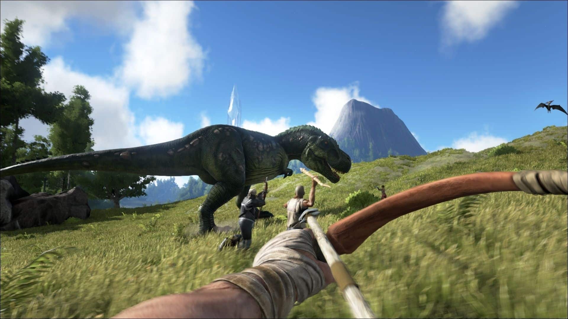 player hunting dinosaur in ark 