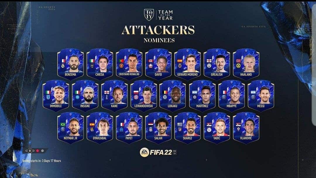 fifa 22 attackers nominees toty