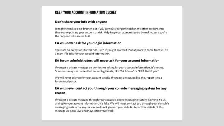 ea safety guidelines
