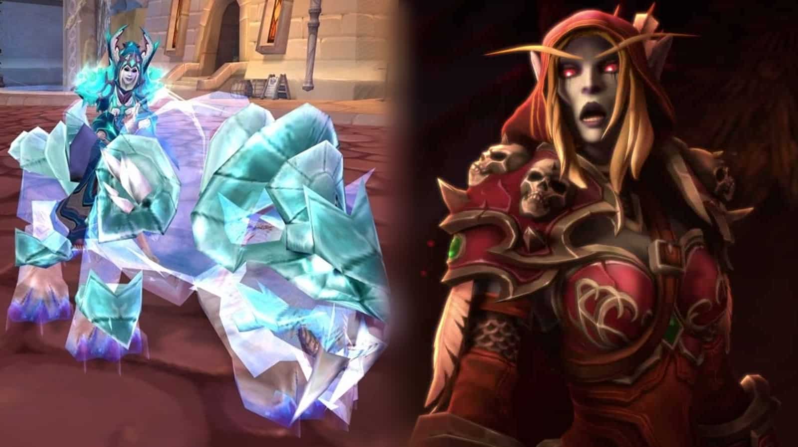 wow spectral tiger mount next to shocked sylvanas windrunner