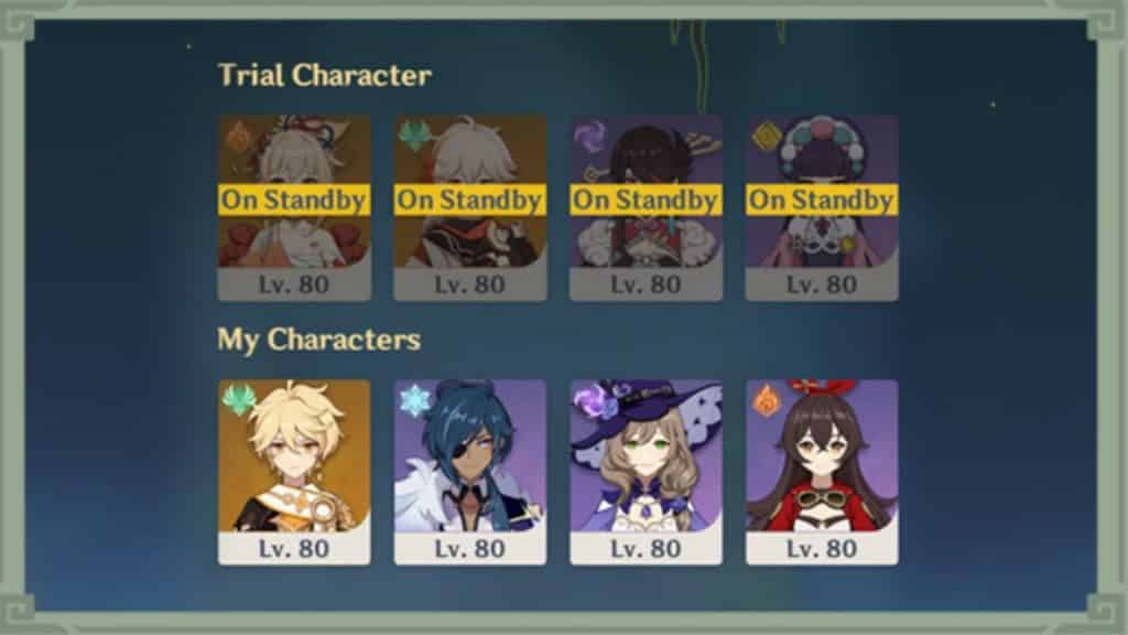 A Study in Potions trial character screen