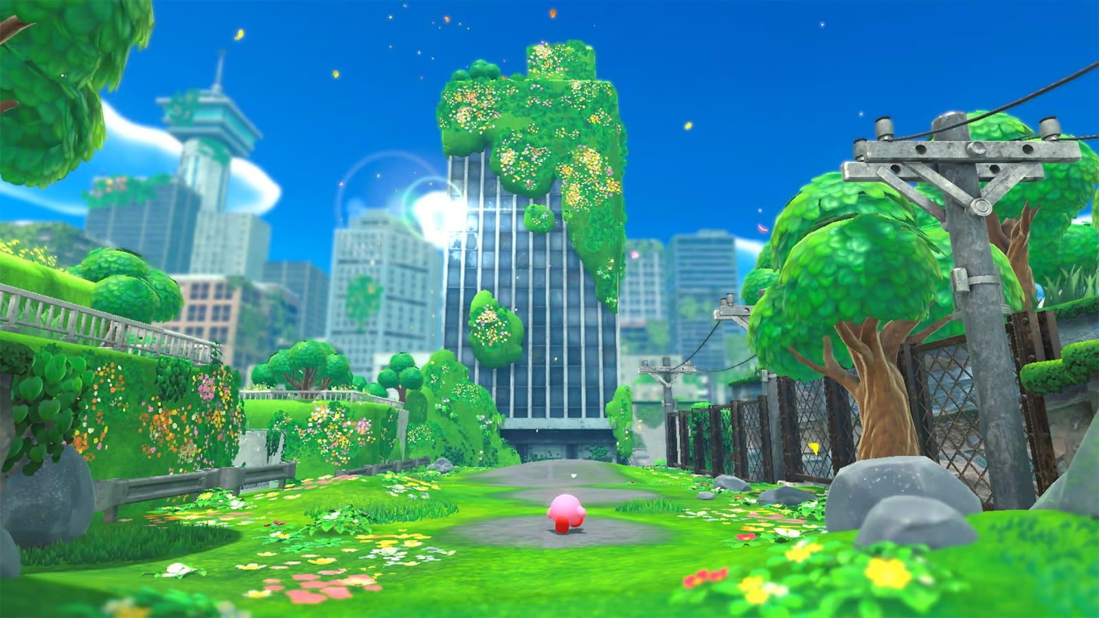 A screenshot from Kirby and the Forgotten Land