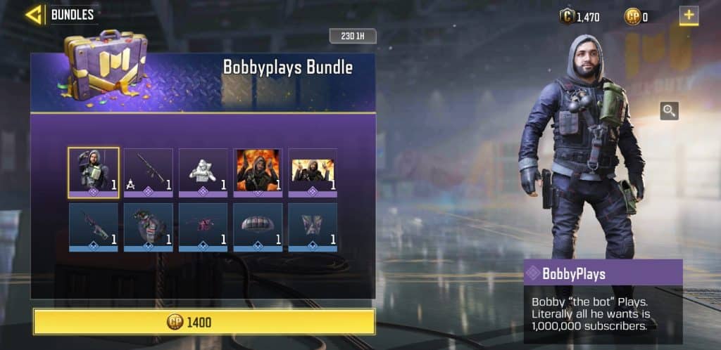CoD Mobile BobbyPlays bundle