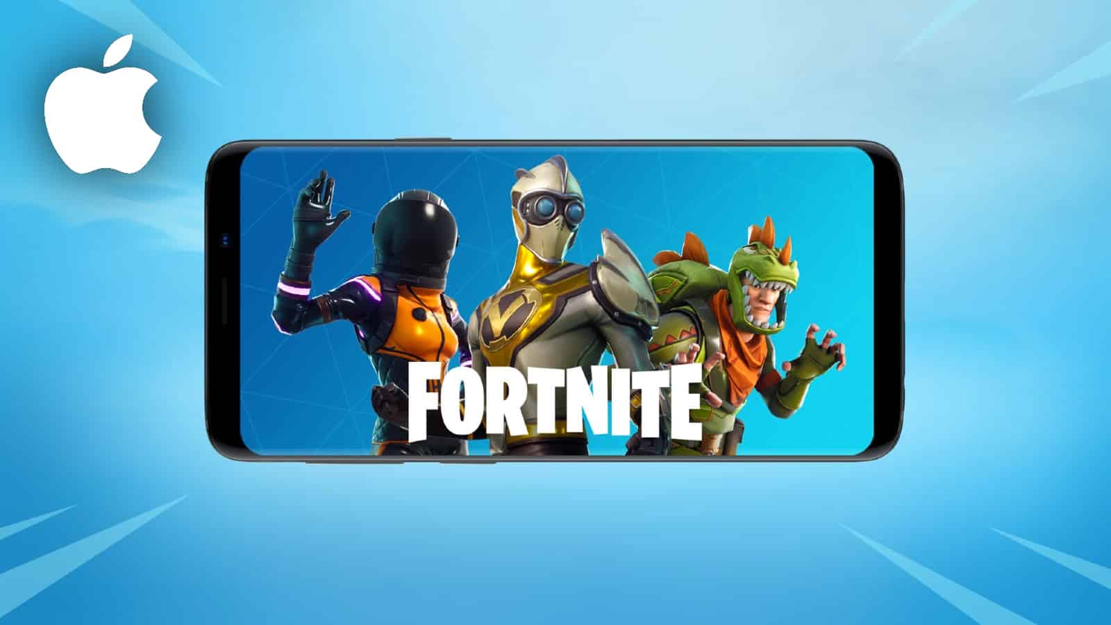 Fortnite on an Android phone with apple logo in corner